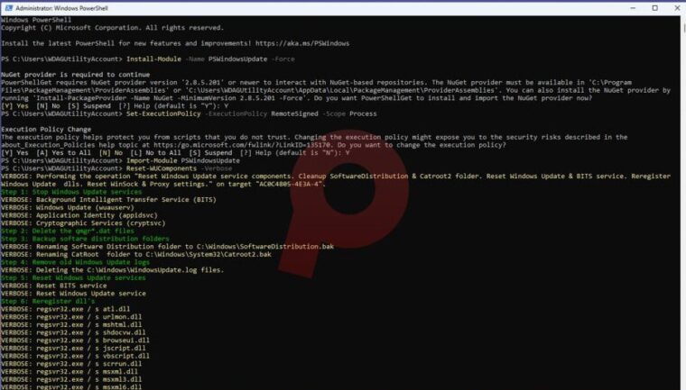 Сбросить компоненты Центра обновления Windows Сбросить компоненты Центра обновления Windows