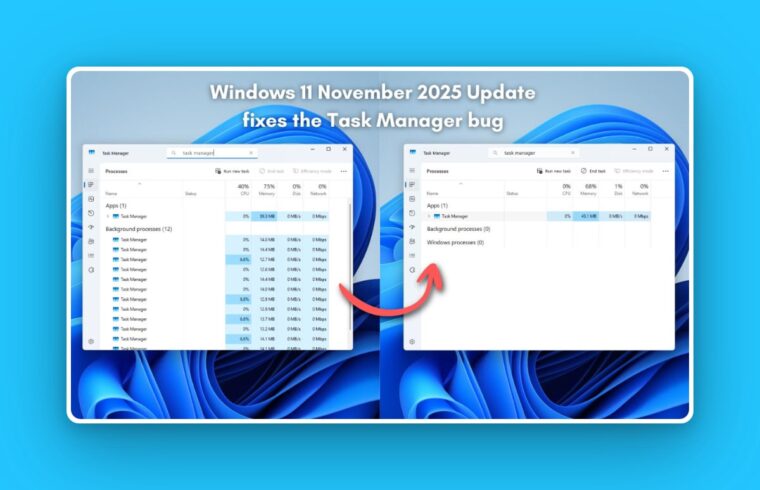 Баг в Диспетчере задач, который тормозил ваш ПК, исчез в Windows 11 Build 26200.7171