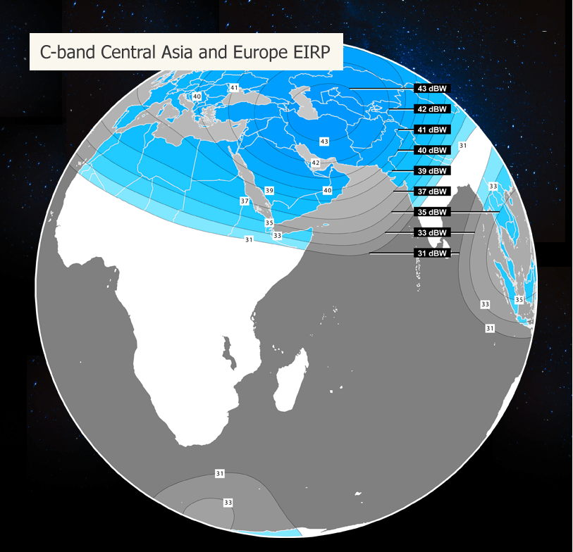 AzerSpace 1 / Africasat-1A C-band Central Asia and Europe