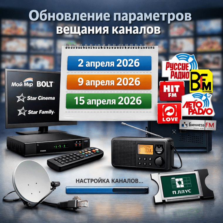 Обновление параметров вещания каналов НТВ+